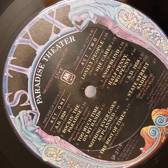 STYX "Paradise Theater" Album released in 1980 by A & M Records - Picture 6 of 7